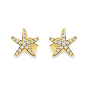 Diamond Starfish Stud Earrings